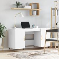 Bureau 140x50x75 cm bewerkt hout wit