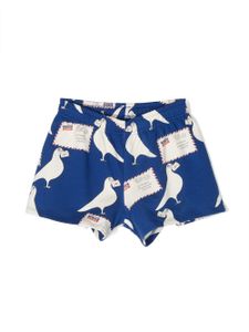 Mini Rodini short à imprimé pigeon - Bleu