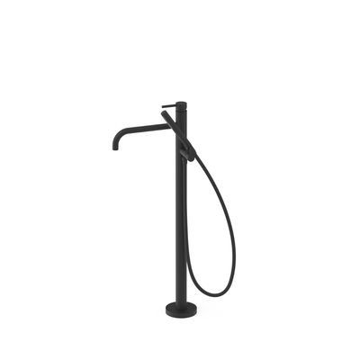 Vrijstaande badkraan Tres Study Exclusive | Hoogte uitloop 67.4 cm | Draaibare uitloop | Mengkraan | Rond | Zwart