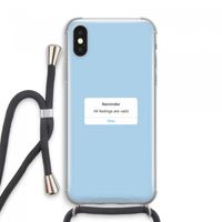 Reminder: iPhone XS Max Transparant Hoesje met koord