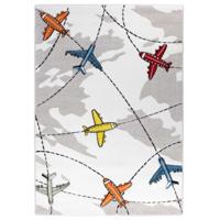 Kinderkleed - Vliegtuigen - Crème - Multi Kleuren-120 x 170 cm Kinderkleed - Vliegtuigen - Crème - Multi Kleuren-120 x 170 cm