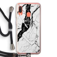 Witte marmer 2: Samsung Galaxy A20e Transparant Hoesje met koord