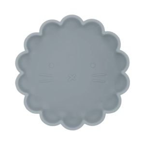 Dutsi - Welpje Serie - Siliconen Babybord met Leeuwen Ontwerp - 18 cm - Pastelblauw