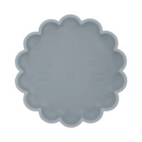 Dutsi - Welpje Serie - Siliconen Babybord met Leeuwen Ontwerp - 18 cm - Pastelblauw - thumbnail