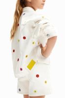 Denim truckerjack madeliefjes - WHITE - 11/12