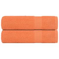 VidaXL Badhanddoeken 2 st 100x150 cm 360 g/m² 100% katoen oranje
