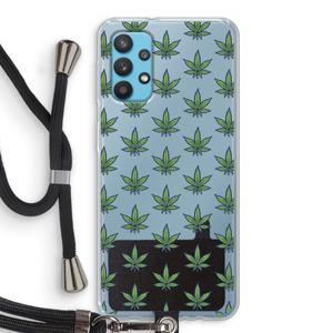 Weed: Samsung Galaxy A32 4G Transparant Hoesje met koord