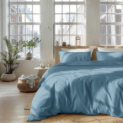 Dekbedovertrek Percale - Lits-Jumeaux (240x220 cm) - Blauw Percale katoen - Dessin: Effen - Presence - Dekbed-Discounter.nl