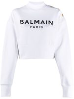 Balmain sweat en coton à logo imprimé - Blanc - thumbnail