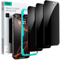 iPhone 16 Pro Tempered-Glass Privacy Screen Protector - 3 Pack with Alignment Frame