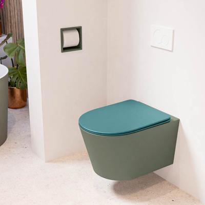 MONDIAZ LAVIE hangend toilet single fire rimless diepspoel Army, Toiletzitting met quick-release & softclose Smag
