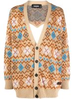 DSQUARED2 cardigan en laine à imprimé géométrique - Tons neutres