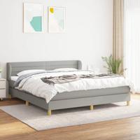 Boxspring met matras stof lichtgrijs 160x200 cm
