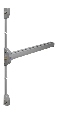 Lips FLBR101Z Paniekopener Freedom Line Model R | met duwbalk | 2 - 3 sluitpunten zijwaards met nachtschootblokkering | 1160mm kleur rood/zilvergrijs.