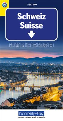 Wegenkaart - landkaart Schweiz - Zwitserland | Kümmerly & Frey