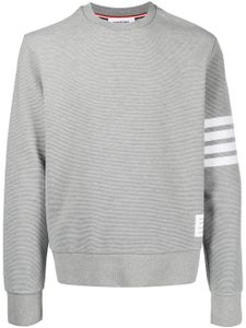 Thom Browne sweat en coton à détail 4 bandes signature - Gris