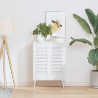 VidaXL Kastdeuren louvre design 2 st 69x29,5 cm wit