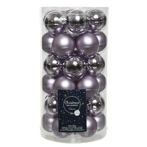 Decoris kerstballen - 36x st - lila paars - D4 cm - glas - mat en glans