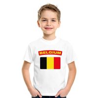 T-shirt met Belgische vlag wit kinderen