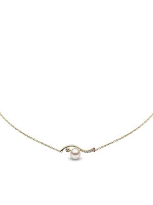 Yoko London collier Trend en or jaune 18ct orné de perles d'eau douce et de diamants