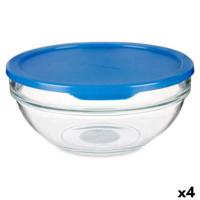 Ronde Lunchtrommel met Deksel Pasabahce 1113322-53563 Chefs Blauw 1,135 L (4 Stuks)