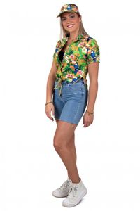 Hawaii Blouse Dames Met Zonneklep Toekans Oranje