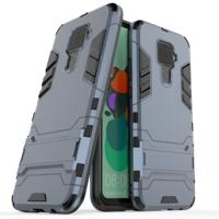 Schokbestendige PC + TPU case met houder voor Huawei Nova 5i Pro (Navy)