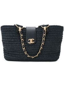 CHANEL Pre-Owned sac cabas en raphia - Noir