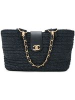 CHANEL Pre-Owned sac cabas en raphia - Noir