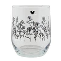 Clayre & Eef Waterglas 300 ml Glas Bloemen Drinkbeker - thumbnail