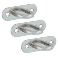 AMIG Oogplaat - 3x - 4.5 x 1.5cm - AISI 316 rvs - vastzetplaat - voor buiten