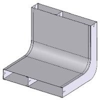 UKK240282  - Vertical bend for underfloor duct 240mm UKK240282 - thumbnail