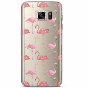 Samsung Galaxy S7 transparant hoesje - Flamingo