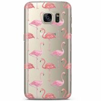 Samsung Galaxy S7 transparant hoesje - Flamingo