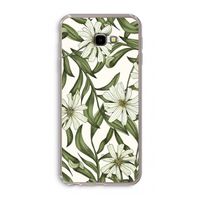 Wit bloemenpatroon: Samsung Galaxy J4 Plus Transparant Hoesje