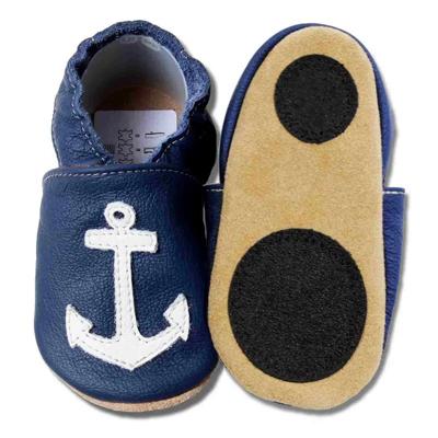 Hobea babyslofjes extra antislip Anker auf dunkelblau-26-27