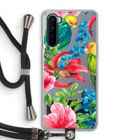 Papegaaien: OnePlus Nord Transparant Hoesje met koord Papegaaien: OnePlus Nord Transparant Hoesje met koord