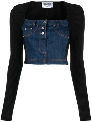 MOSCHINO JEANS haut crop en maille - Noir