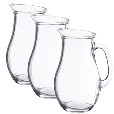 Secret de Gourmet Karaf - 3x stuks - water of wijn - glas - 1 liter - bol model - Waterkan - Sapkan