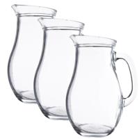 Secret de Gourmet Karaf - 3x stuks - water of wijn - glas - 1 liter - bol model - Waterkan - Sapkan