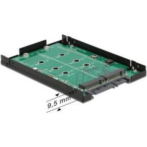 Delock 62590 2,5 converter SATA 22-pins > 2 x M.2 met RAID met behuizing