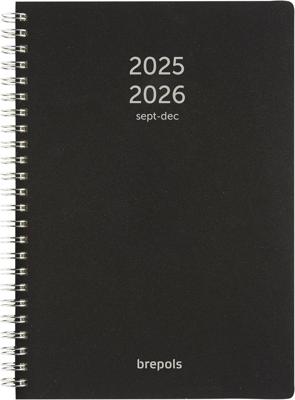Brepols schoolagenda Weekly Notes Polyprop, zwart, 2025-2026