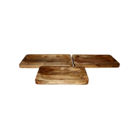 Decoratieve dienbladen - Set van 3 - 46x26x3 - Mangohout