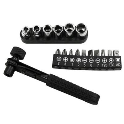 17 STKS/set Mini 1/4 inch drive hoofd mini Ratchet moersleutel schroevendraaier bit en socket