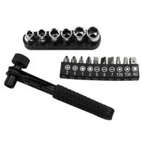 17 STKS/set Mini 1/4 inch drive hoofd mini Ratchet moersleutel schroevendraaier bit en socket