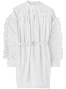 Jil Sander robe courte en coton à volants - Blanc