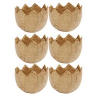 Hobby / DIY Halve eierschaal - 6x - papier mache - 4 cm - Paasdecoratie versieren - Pasen knutselen