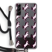 Musketon Unicorn: Samsung Galaxy S21 Plus Transparant Hoesje met koord