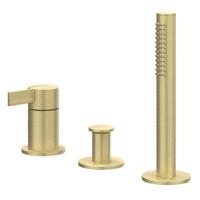 IVY Pact Badrandcombinatie - 3-weg - mengkraan - uittrekbare handdouche - zonder uitloop - Geborsteld mat goud PVD 6302104 IVY Pact Badrandcombinatie - 3-weg - mengkraan - uittrekbare handdouche - zonder uitloop - Geborsteld mat goud PVD 6302104