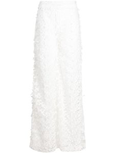 Cynthia Rowley pantalon taille-haute à dentelle fleurie - Blanc